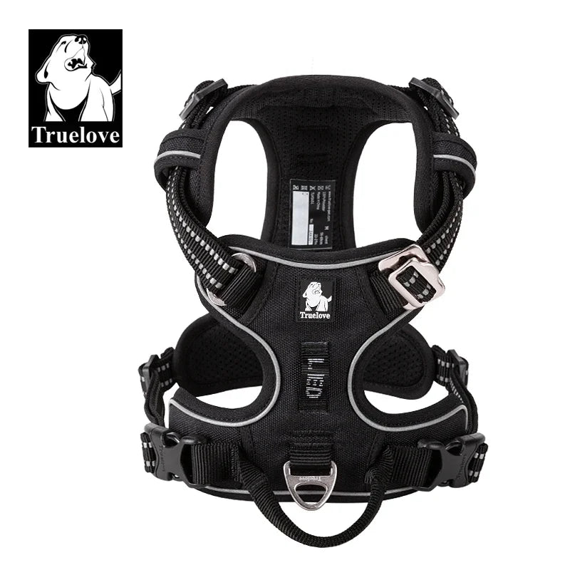 TRUELOVE Reflective No Pull Nylon Dog Harness Adjustable for Walking