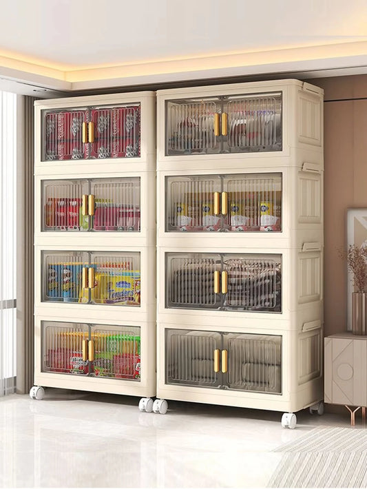 Stackable Plastic Storage Cabinet With Wheels For Easy Organization