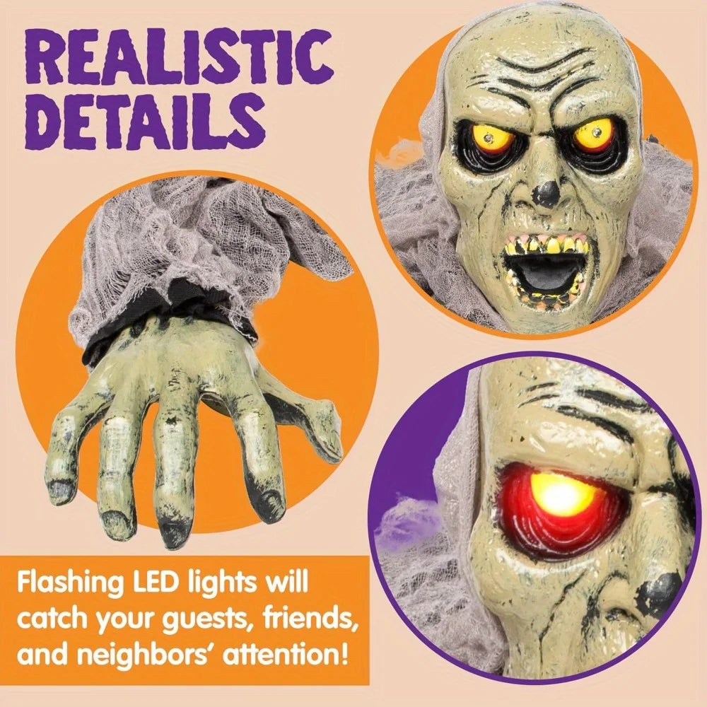 Halloween Decor Groundbreaker Zombie with Sound and Flashing Eyes The Pet & Home Store