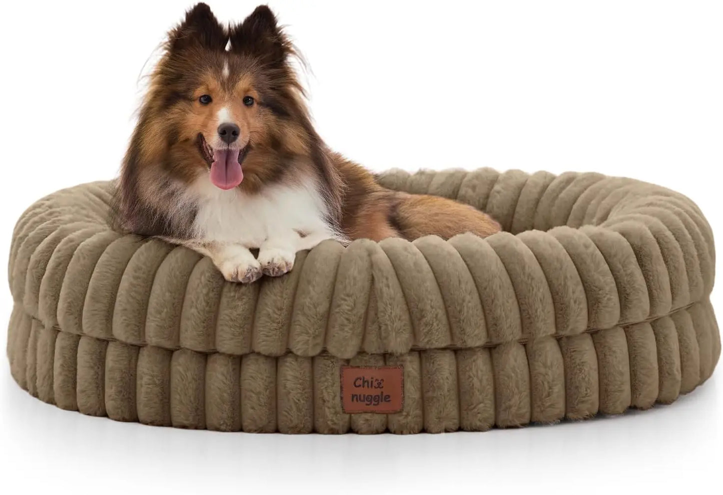 Faux Fur Orthopedic Dog Bolster Bed, Waterproof Washable Cover| rectangular dog sofa couch,egg crate foam,non-slip bottom,for small medium dogs,dark grey,30*24*7,puppy bed