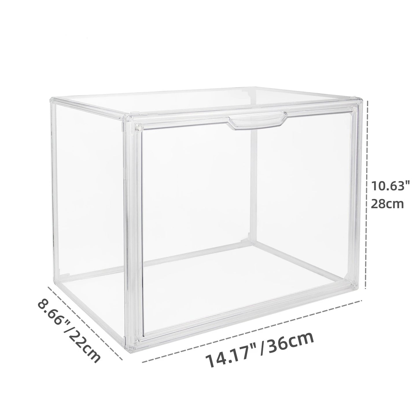 Clear Display Box Organizer Stackable With Magnetic Door For Makeup
