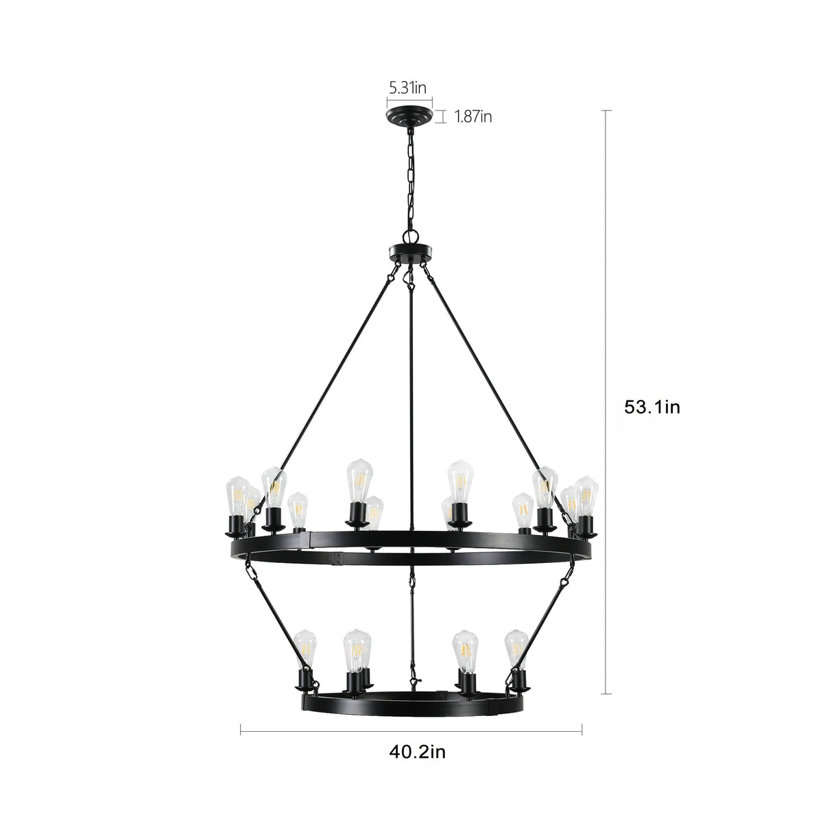 Retro style Large 2-Tier circular ceiling Ironwork chandelier The Pet & Home Store