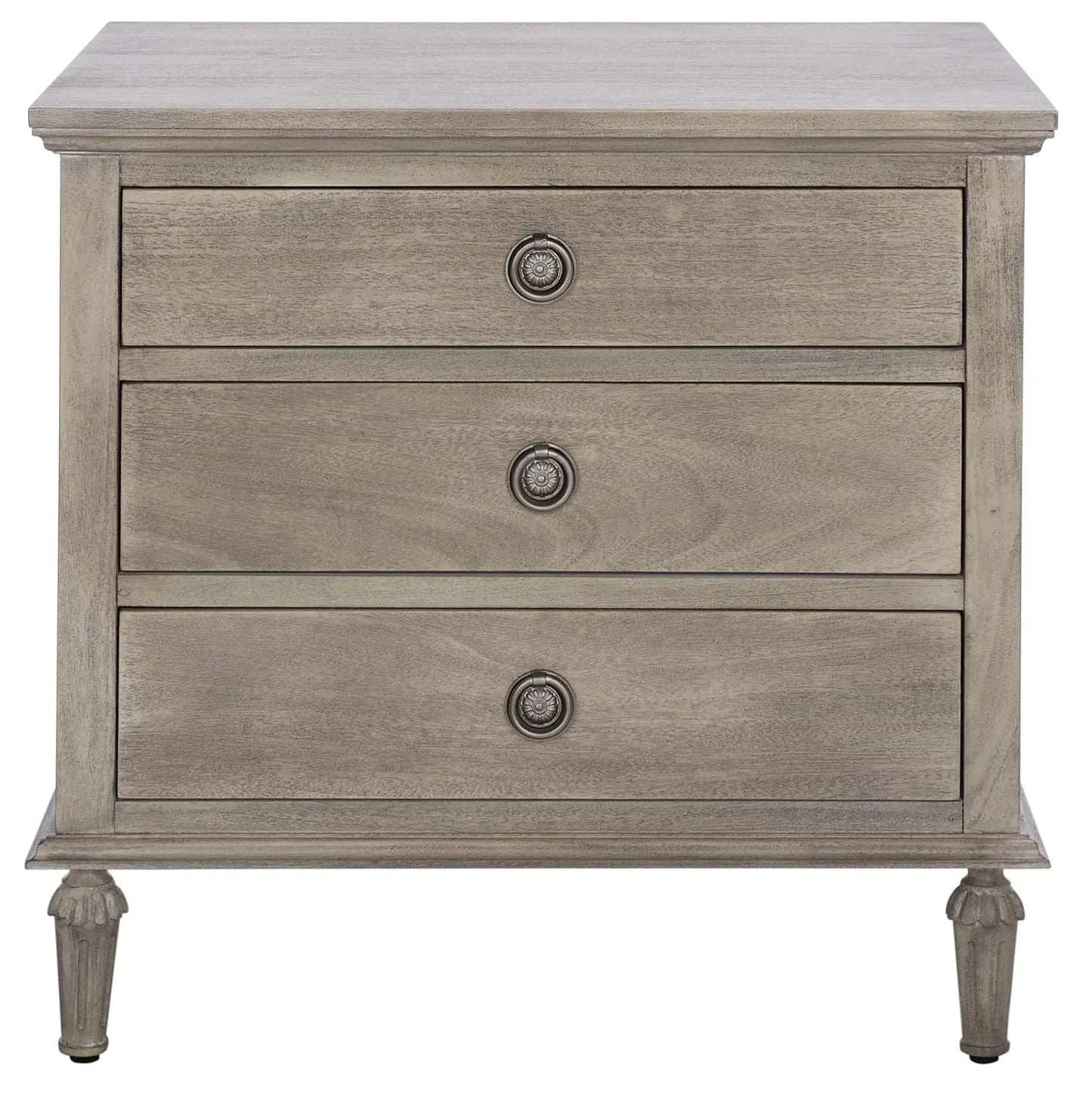 Lisabet 3 Drawer Wood Nightstand Minimalist Fully Assembled