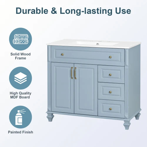 36" Blue Grey Bathroom Vanity The Pet & Home Store