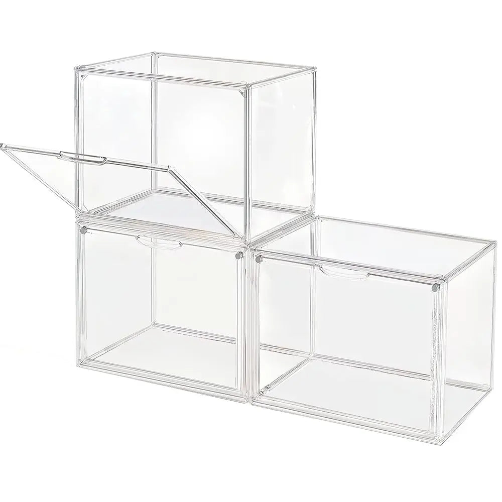Clear Display Box Organizer Stackable With Magnetic Door For Makeup