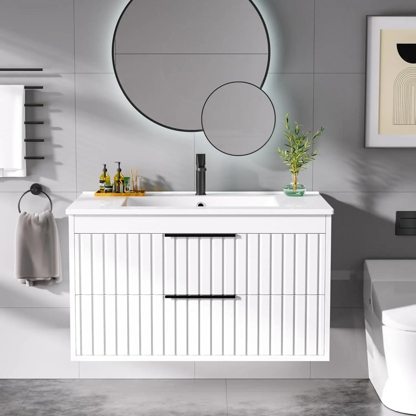 Guangbai Floating Bathroom Vanity With Sink Wall Mount