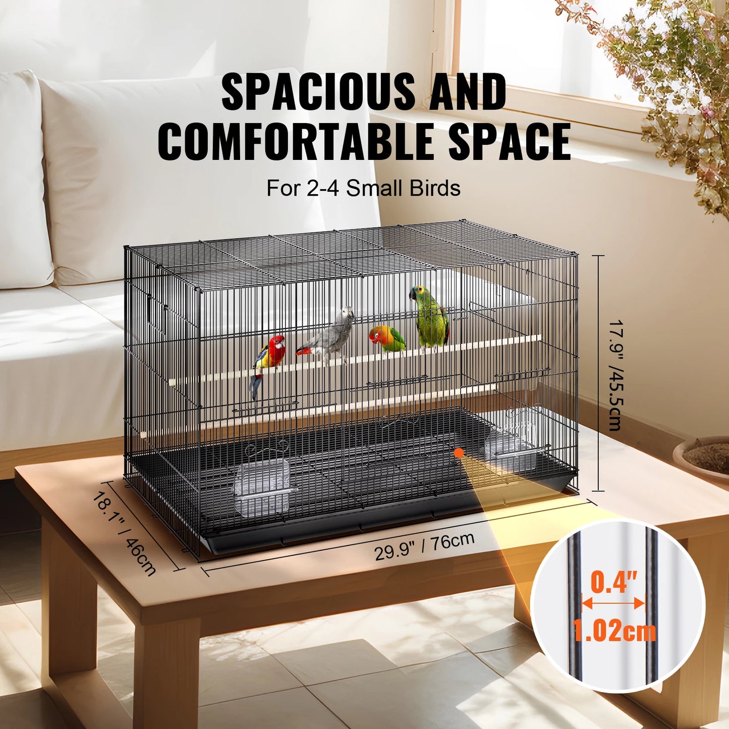 SucceBuy Pet Bird Cage With Rolling Stand For Parrots Budgies