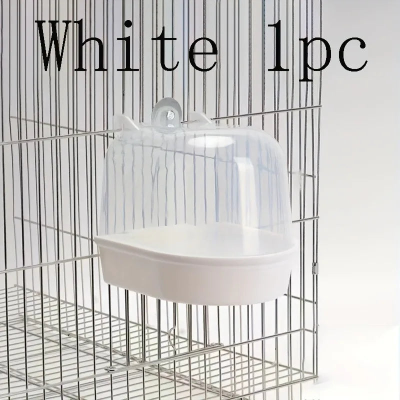 Transparent Bird Bath Tub Splashproof PP Shower For Parrots Conures