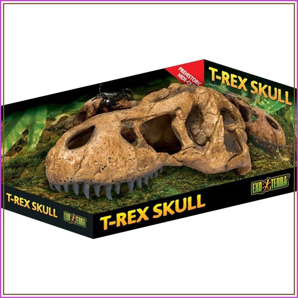 T Rex Skull Terrarium Decor Fossil Hideout For Reptiles