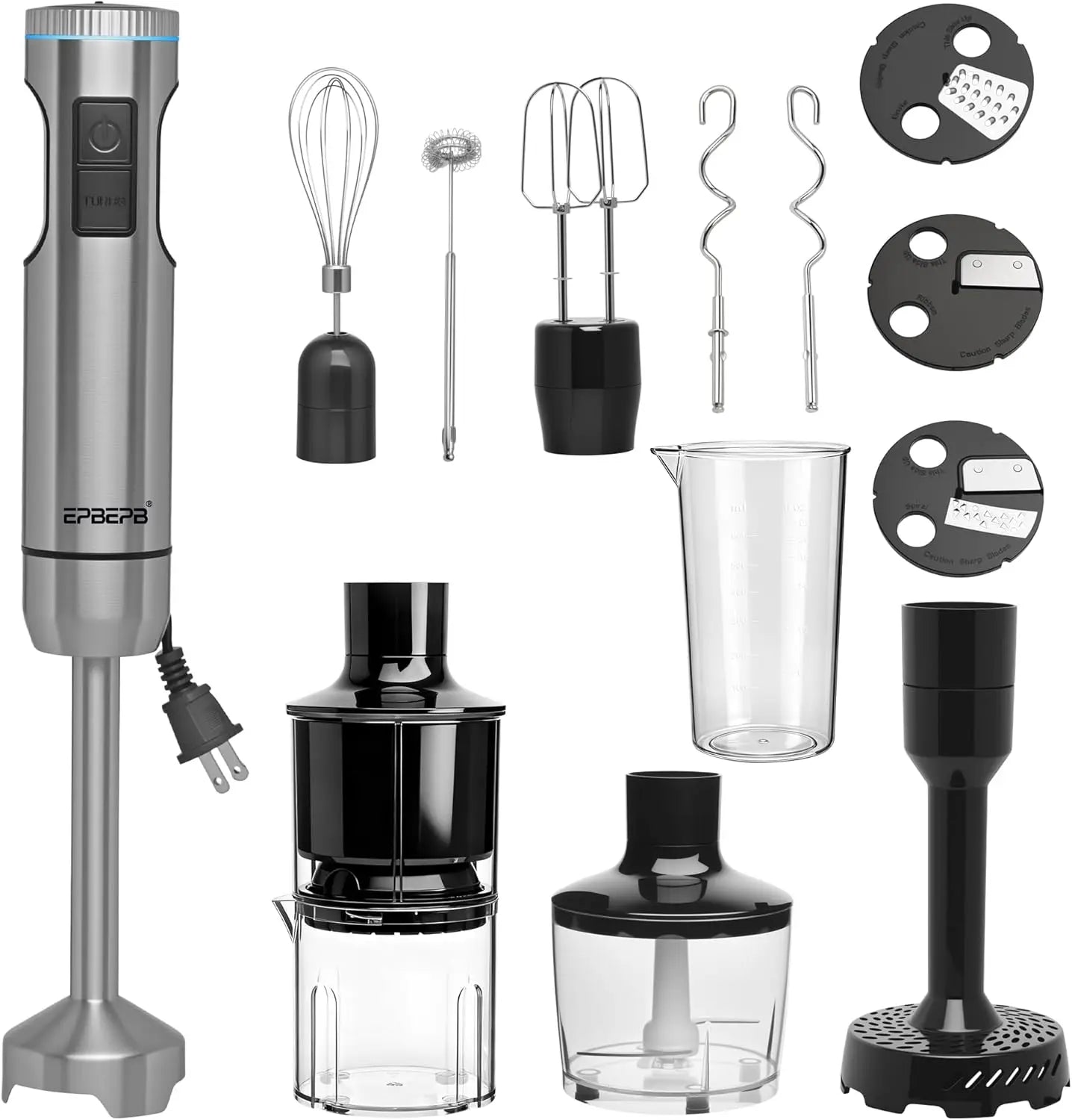 1000W 12-in-1 Immersion Blender Set, Handheld Stick Mixer for Smoothies, Juicing, Meat Grinding, Frothing Milk, Beating Eggs, Kn The Pet & Home Store