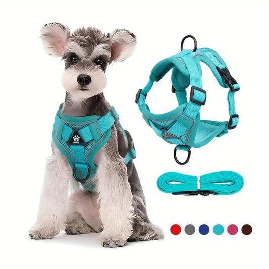 No Pull Dog Harness And Leash Set Reflective Adjustable Vest