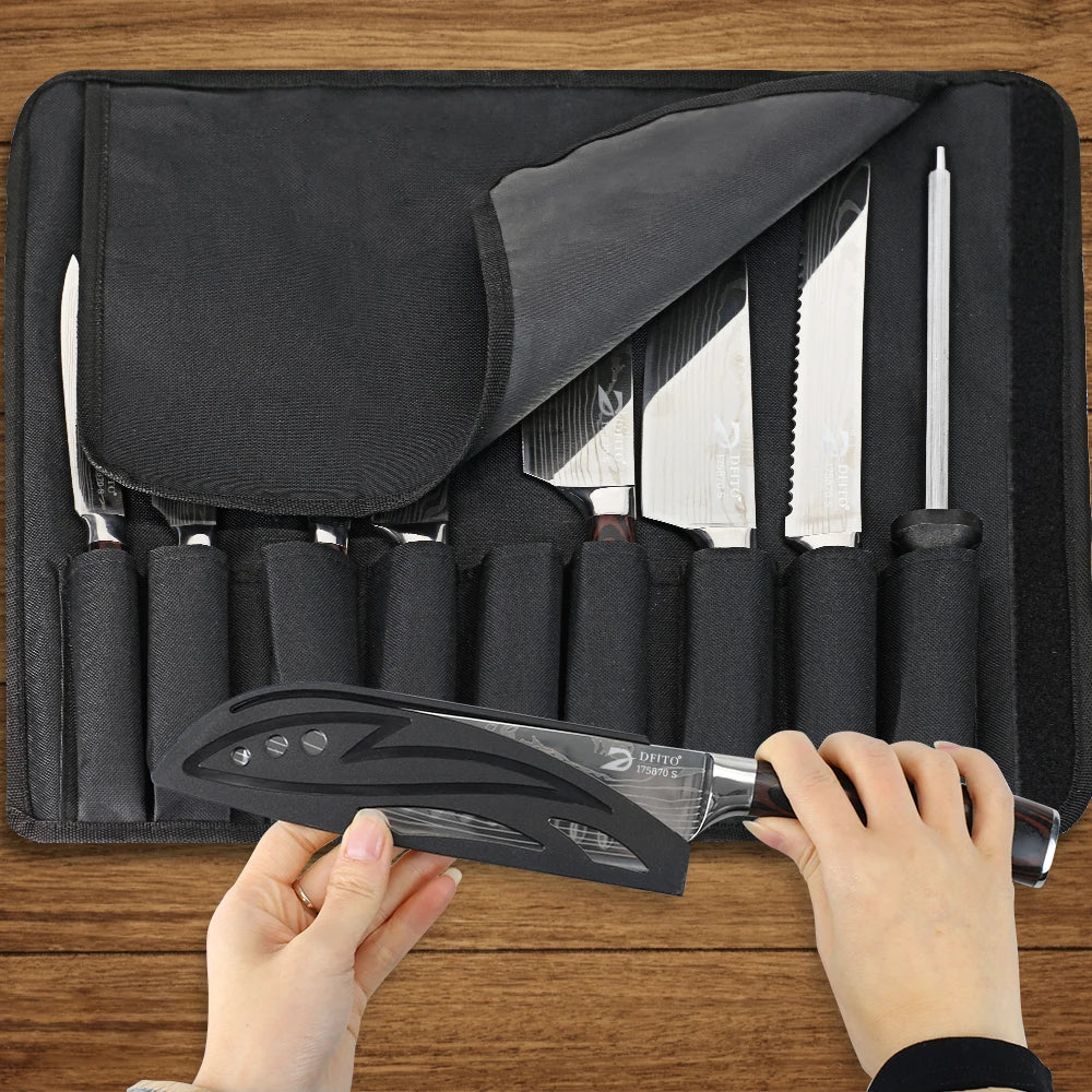 KEPEAK Kitchen Knife Set 7Cr17Mov Stainless Steel Chef