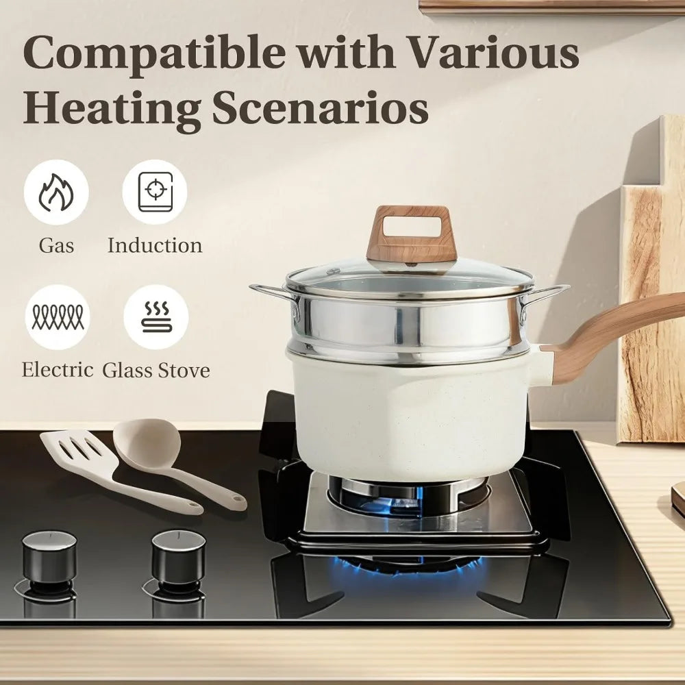 25-Piece Nonstick Cookware Set Granite Pots And Pans With Lids