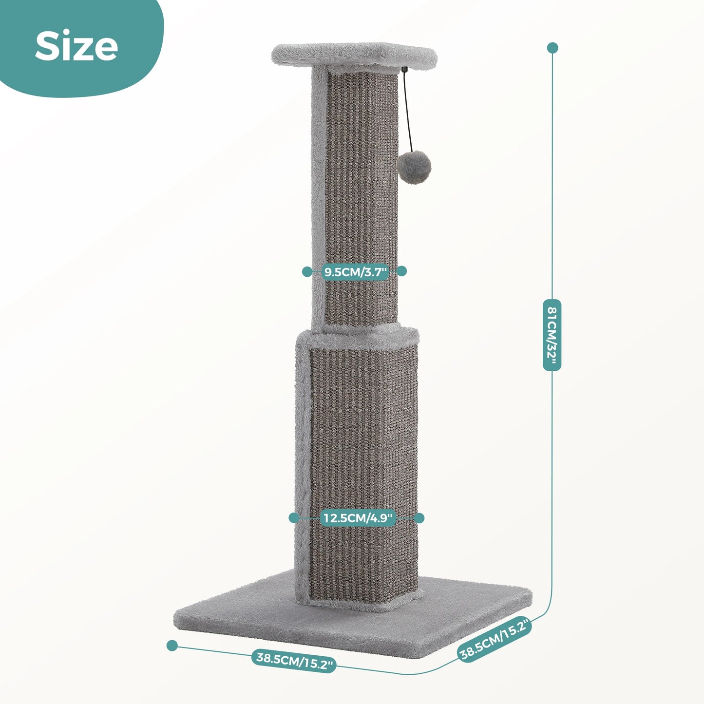 PAWZ Road Large Cat Scratching Post For Indoor Cats Ultimate Sisal Toy