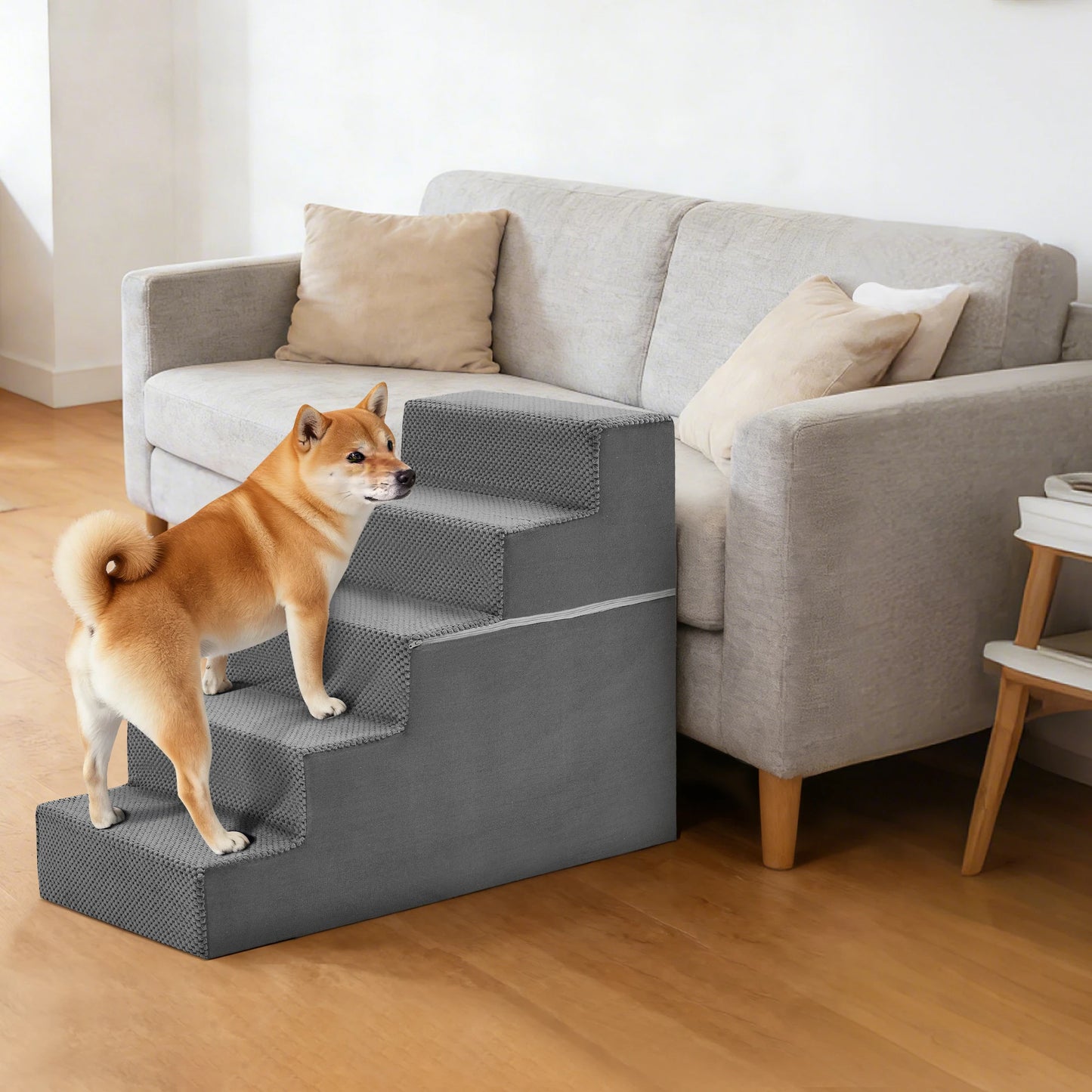 JHK Right Angled Foam Dog Steps Ramp For Small Dogs