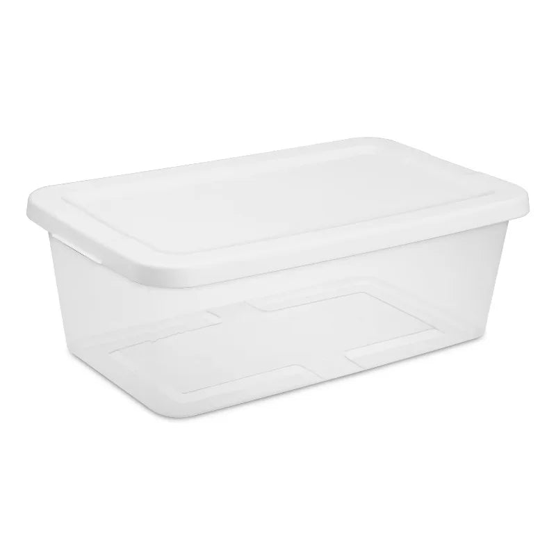 Set Of 10 Transparent Storage Bins With Snap On Lids