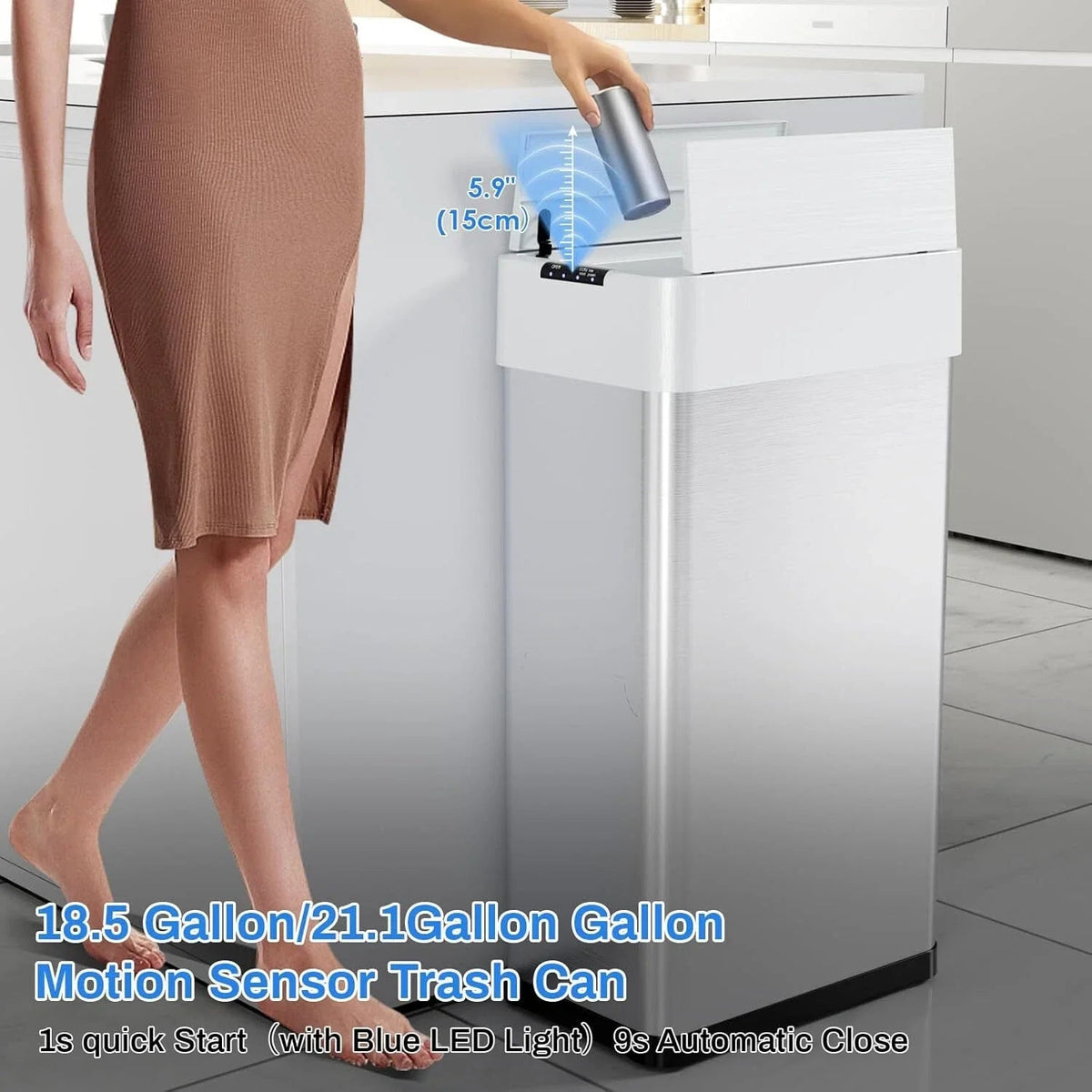 13.2-21.1Gal Motion Sensor Trash Bin The Pet & Home Store