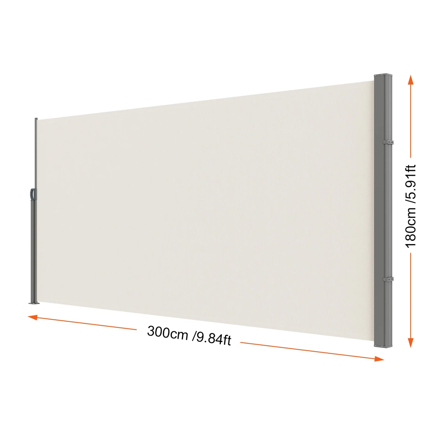 SucceBuy Retractable Side Awning Privacy Screen Polyester UV 30 Divider