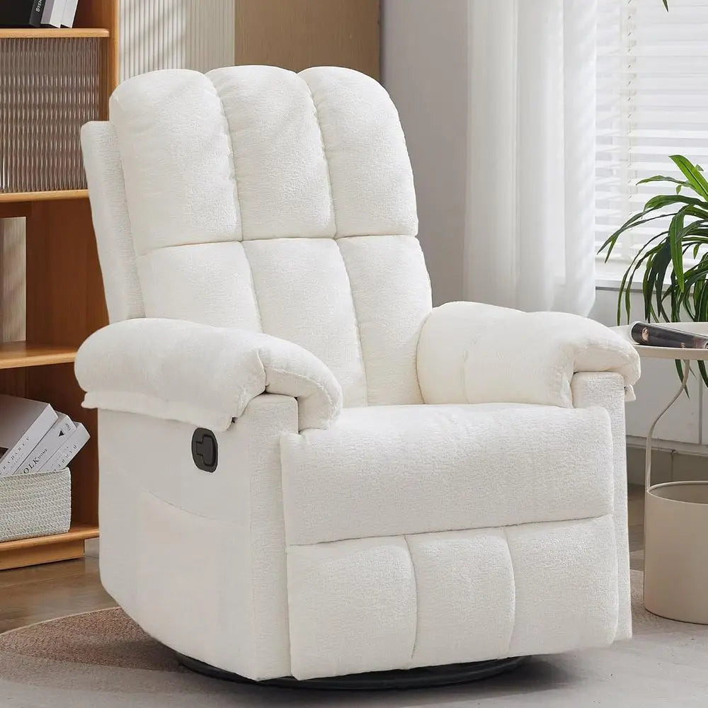 Recliner Chair, Swivel Rocker Recliner Chair or Adults, Small Recliners or Small Spaces, Upholstered Manual Recliner with Side k The Pet & Home Store