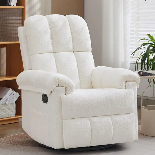 Recliner Chair, Swivel Rocker Recliner Chair or Adults, Small Recliners or Small Spaces, Upholstered Manual Recliner with Side k The Pet & Home Store