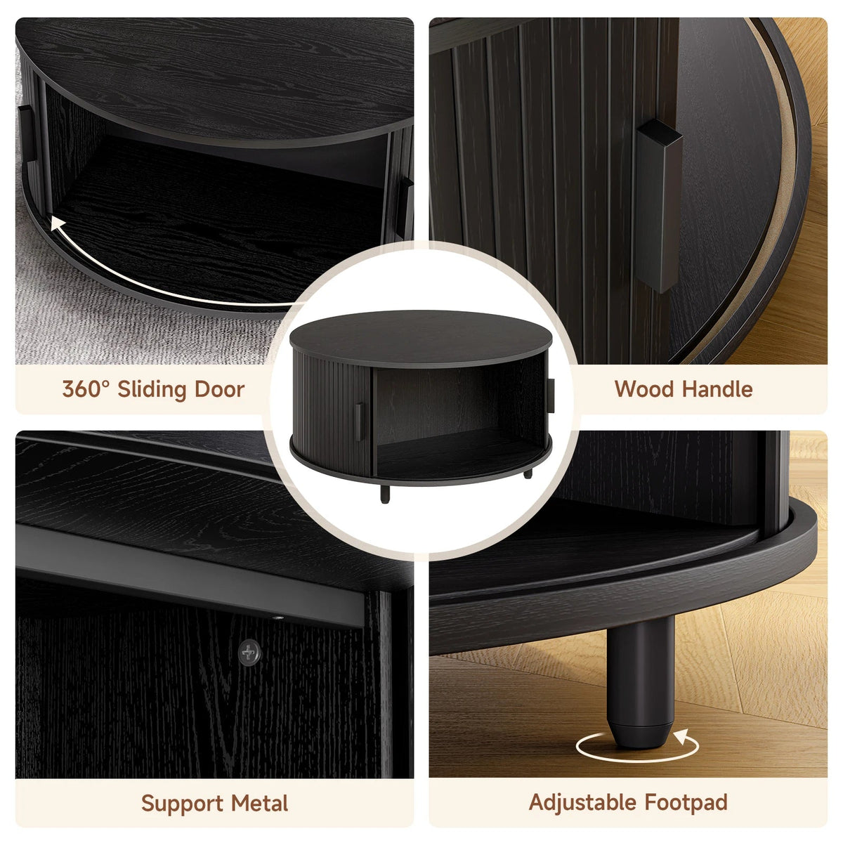 31.5" Round Coffee Table with Storage The Pet & Home Store