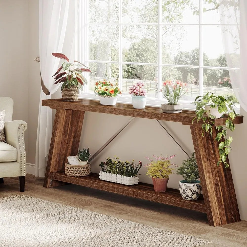 DAFIFY Tribesigns Sofa Table Behind Couch With Storage
