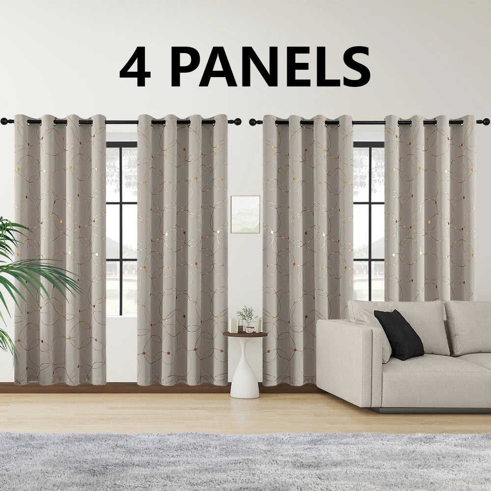 Blackout Curtains Grommet Thermal Insulated Room Darkening 4 Pack