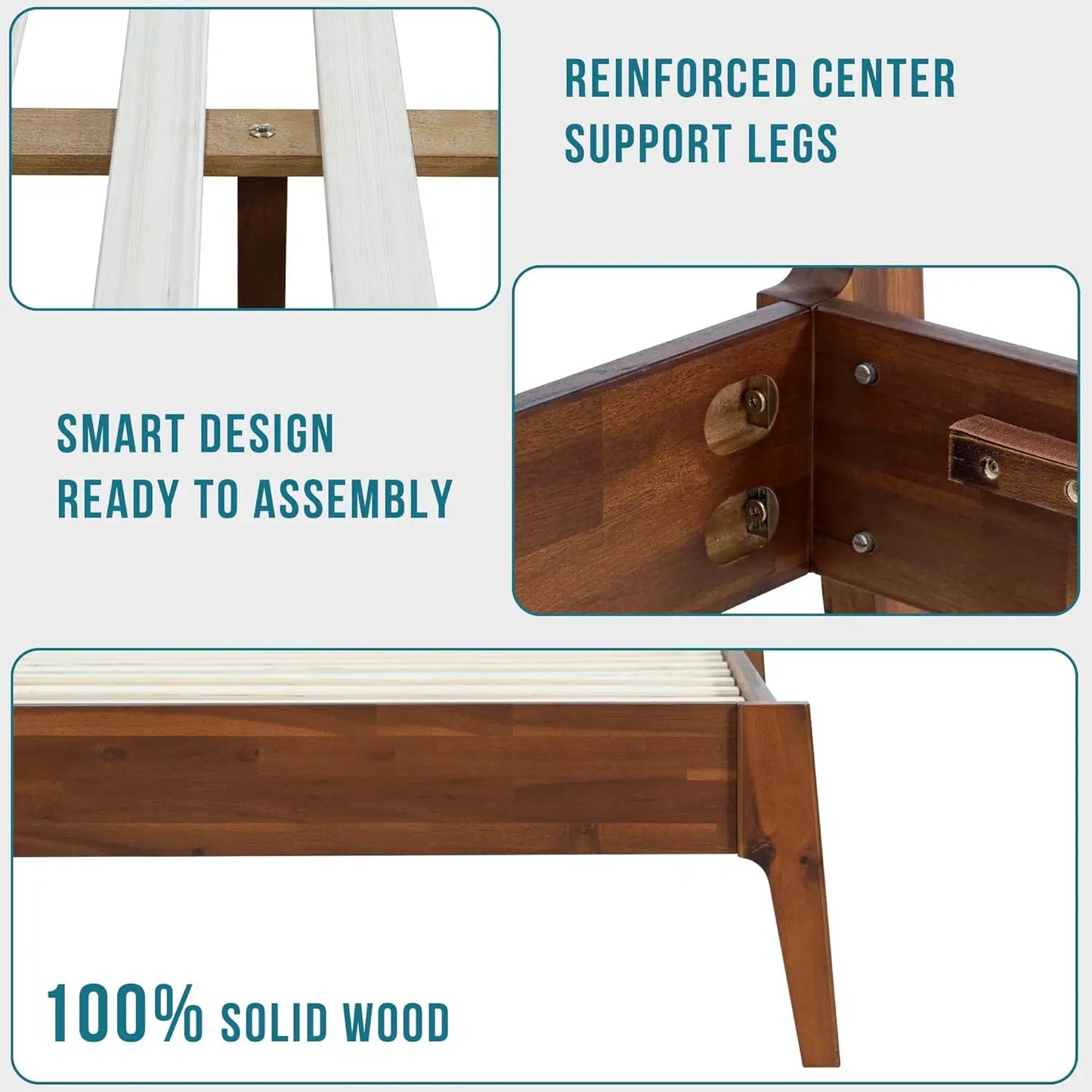 Acacia Callisto Bed Frame With Headboard Solid Wood Platform