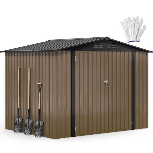 Outdoor Metal Storage Shed Heavy Duty Tool And Bike Garage With Easy Assembly