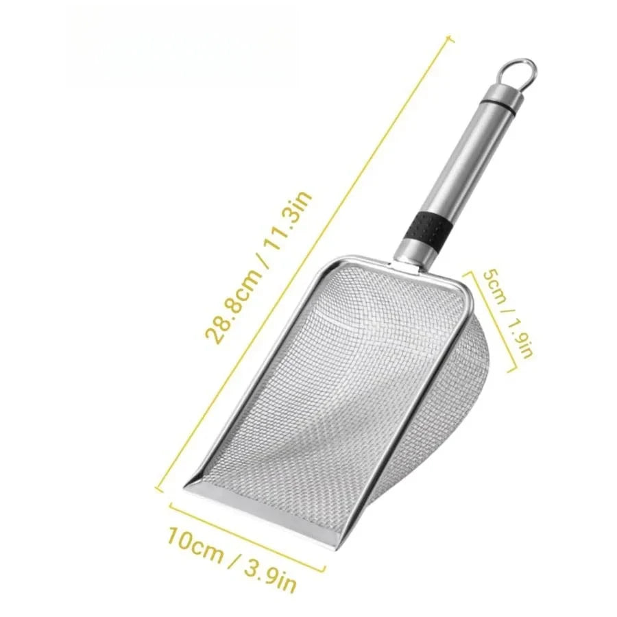 Stainless Steel Cat Litter Scoop Durable Easy Clean Ergonomic Handle