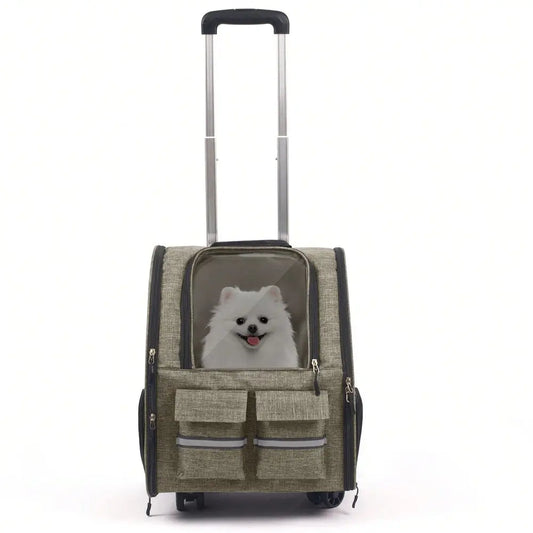 Trolley Pet Carrier With Wheels Airline Approved Cat Carrier