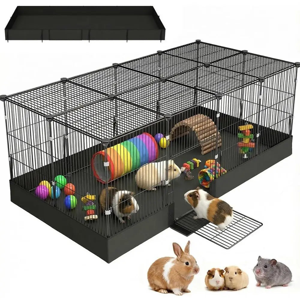Guinea Pig Cage Enclosed With Door And Waterproof Liner