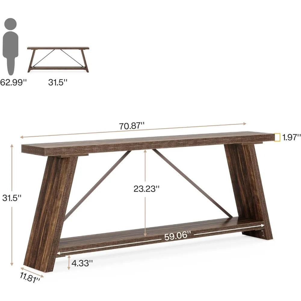 DAFIFY Tribesigns Sofa Table Behind Couch With Storage