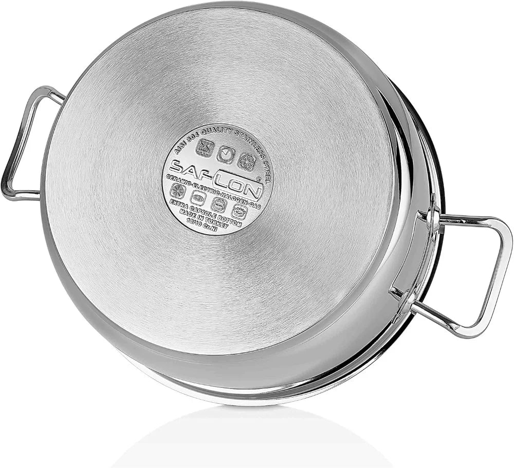 Stainless Steel Tri-Ply Stock Pot With Glass Lid Induction Ready