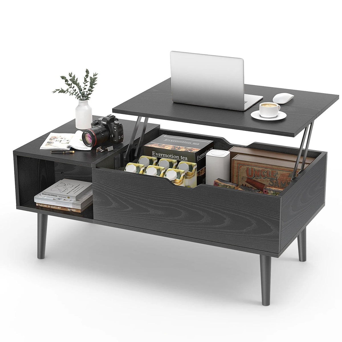 JHK Lift Top Coffee Table With Storage Shelf For Living Room The Pet & Home Store