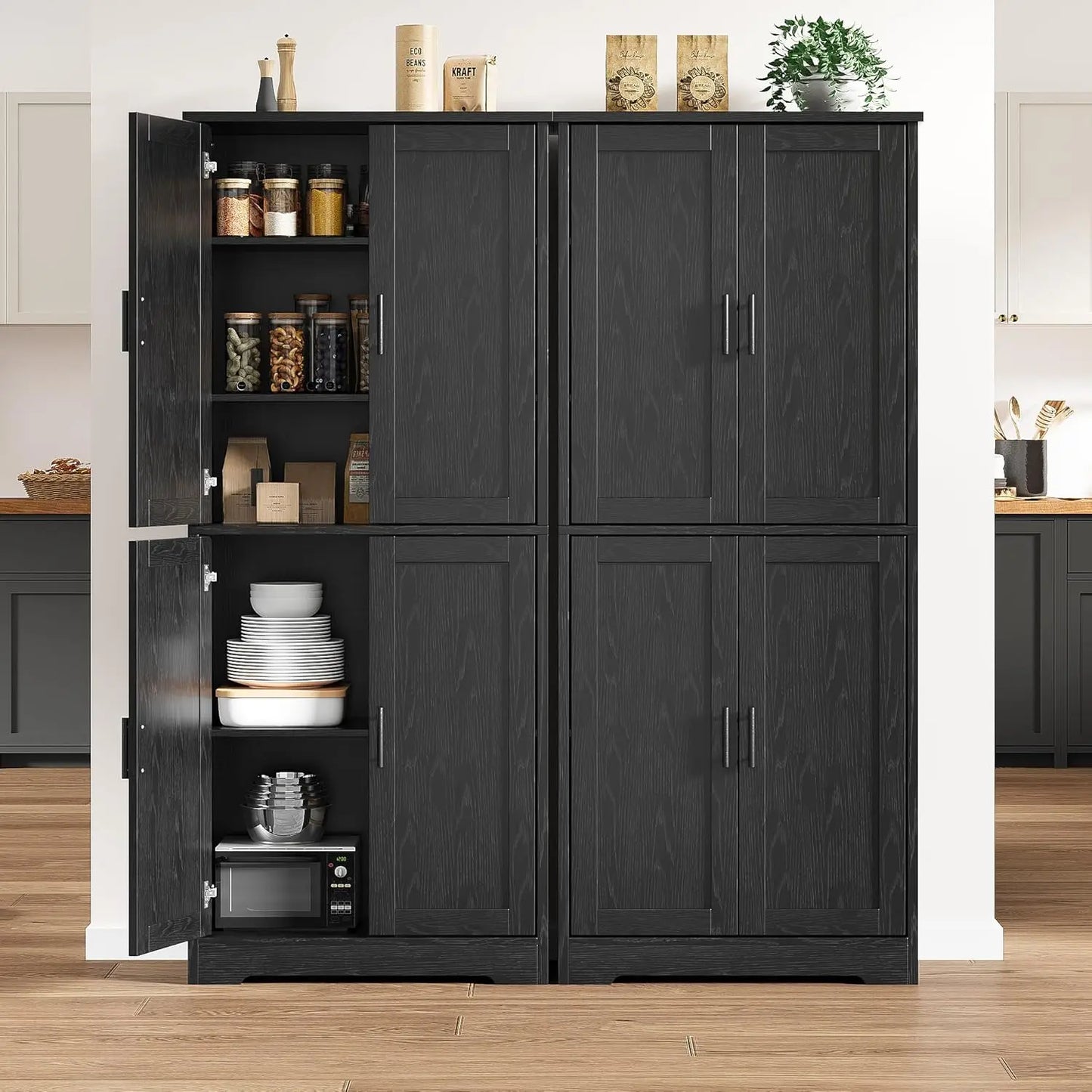 Studyset Kitchen Pantry Cabinet Freestanding Storage With Doors Shelves