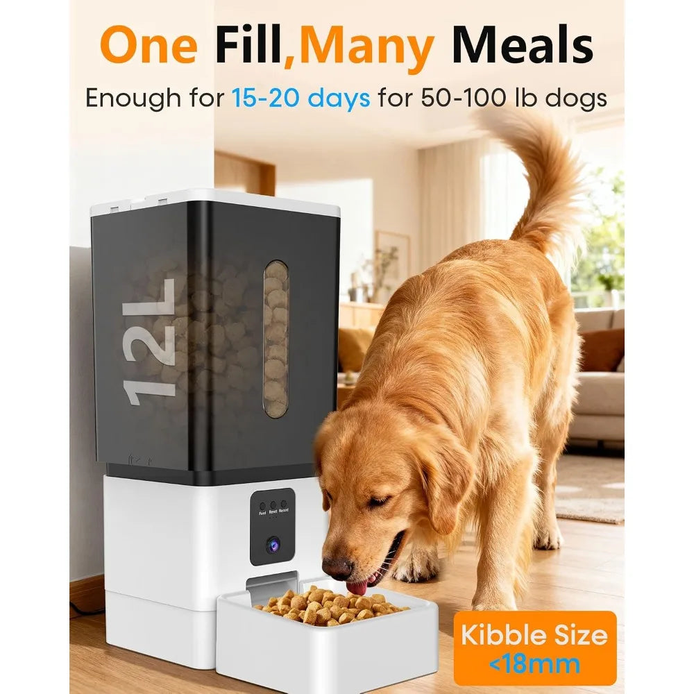 Automatic Large Breed Dog Feeder With HD Camera And AntiClog
