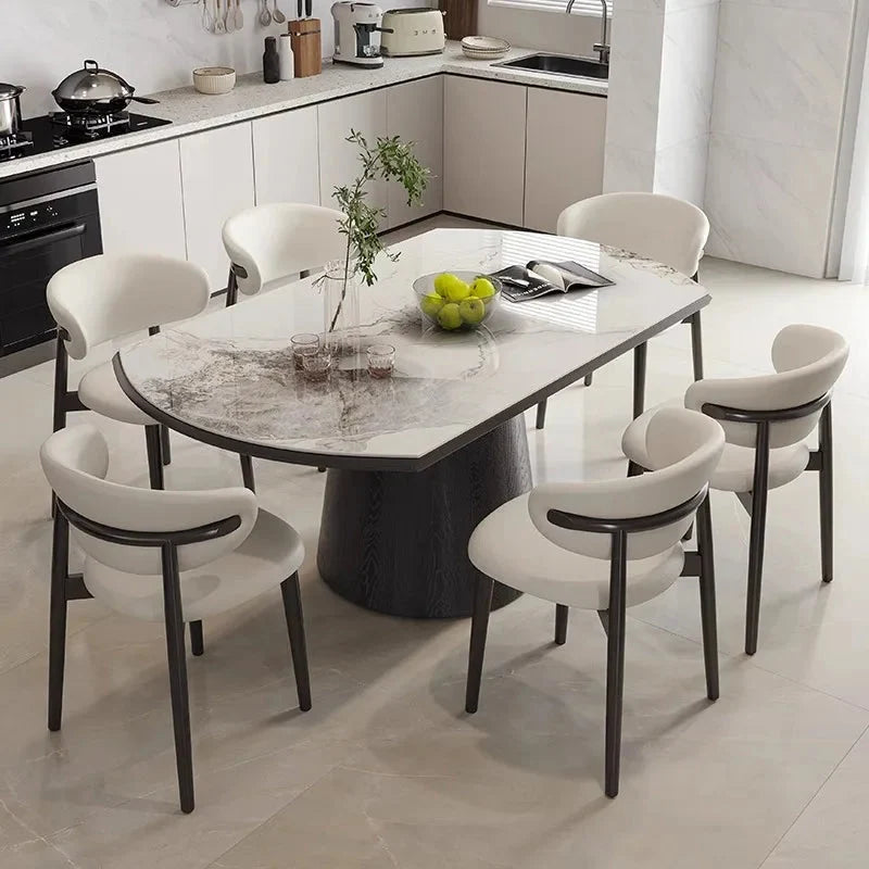 Luxury Modern Extendable Foldable Round Marble Stone Wooden Dining Table Chair Set, 4, 6 8 Seaters Living Room Furniture Designs The Pet & Home Store