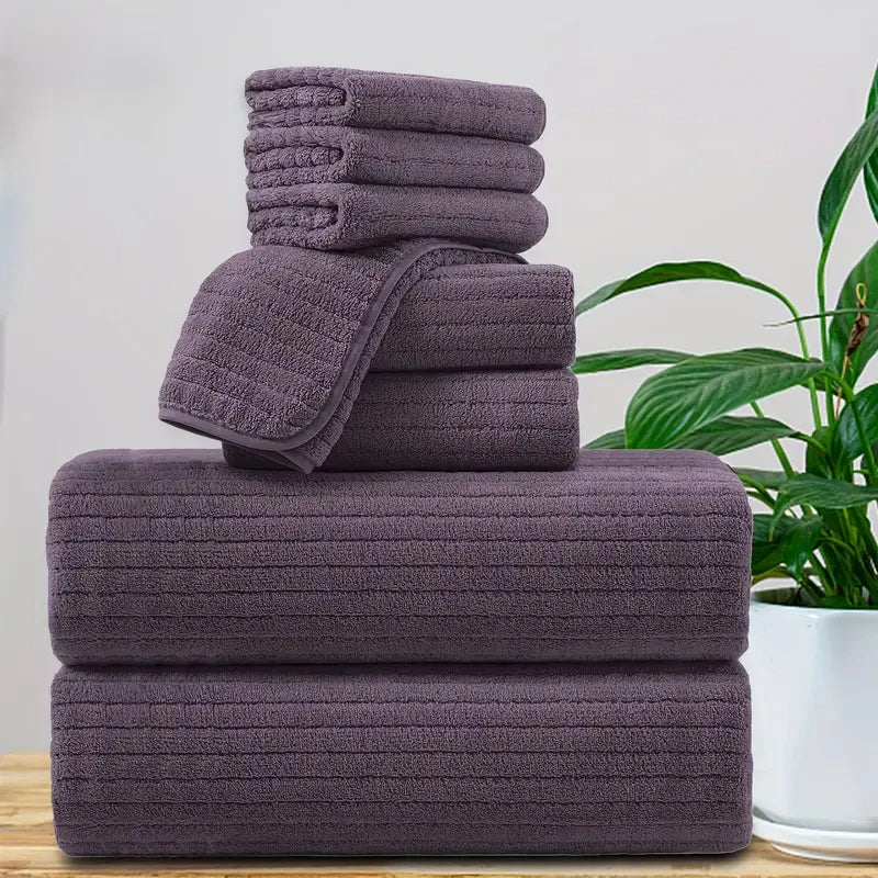 8 Piece Bath Towel Set Absorbent Quick Dry For Gym The Pet & Home Store