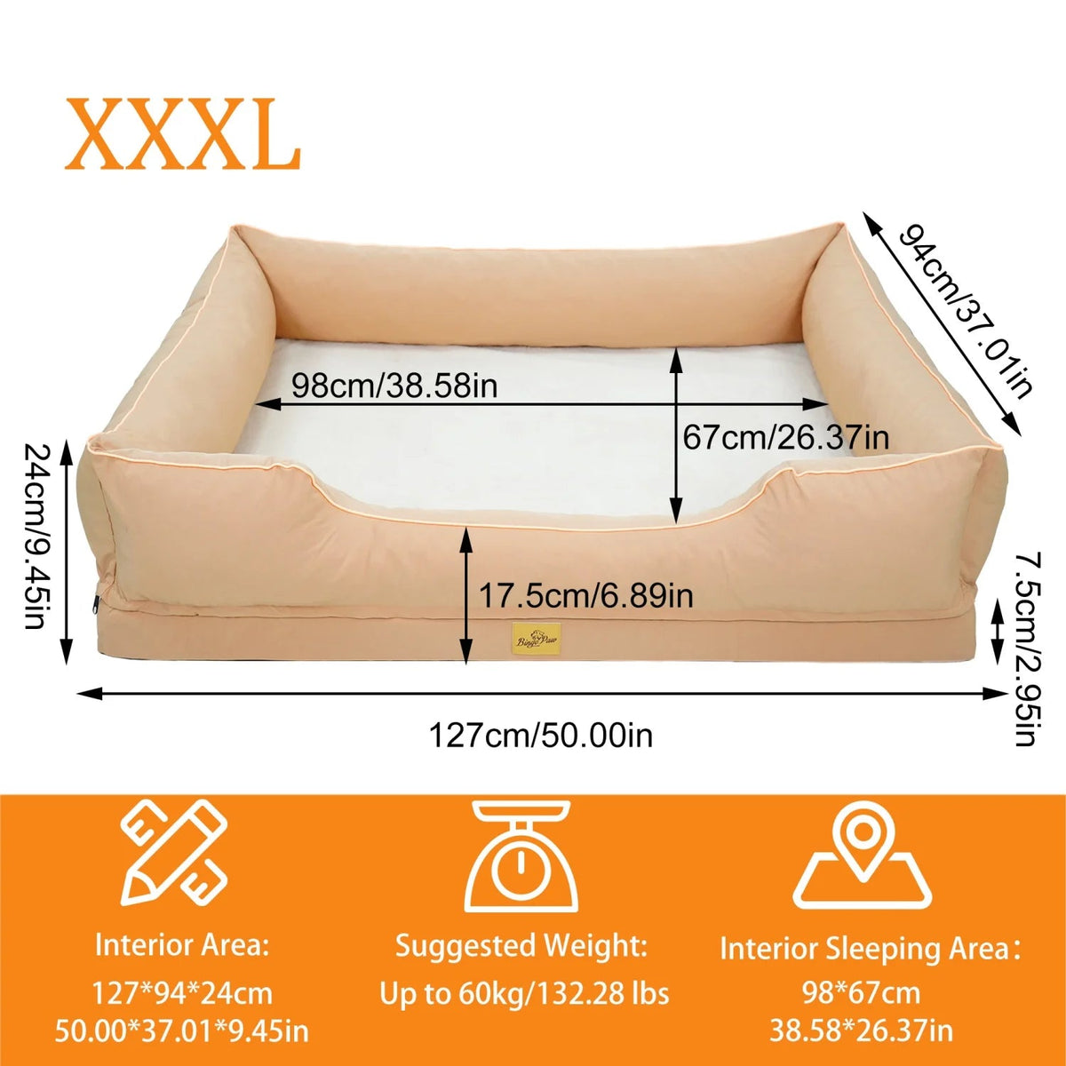 Bingopaw Orthopedic Dog Bed With Bolster And Waterproof Removable Cover The Pet & Home Store