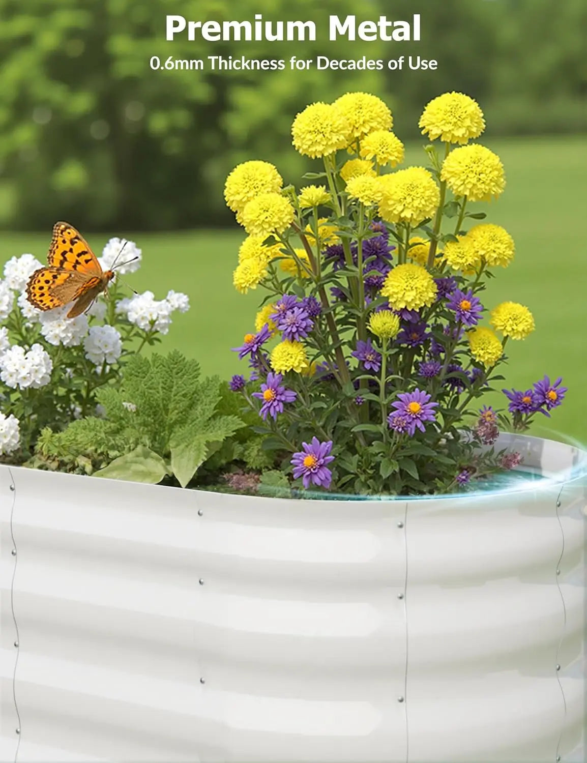 TWISTER.CK Galvanized Raised Garden Bed Kit Outdoor Planter Box Open Bottom
