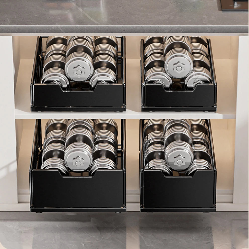TWISTER.CK Pull Out Cabinet Organizer Carbon Steel Foldable Drawers