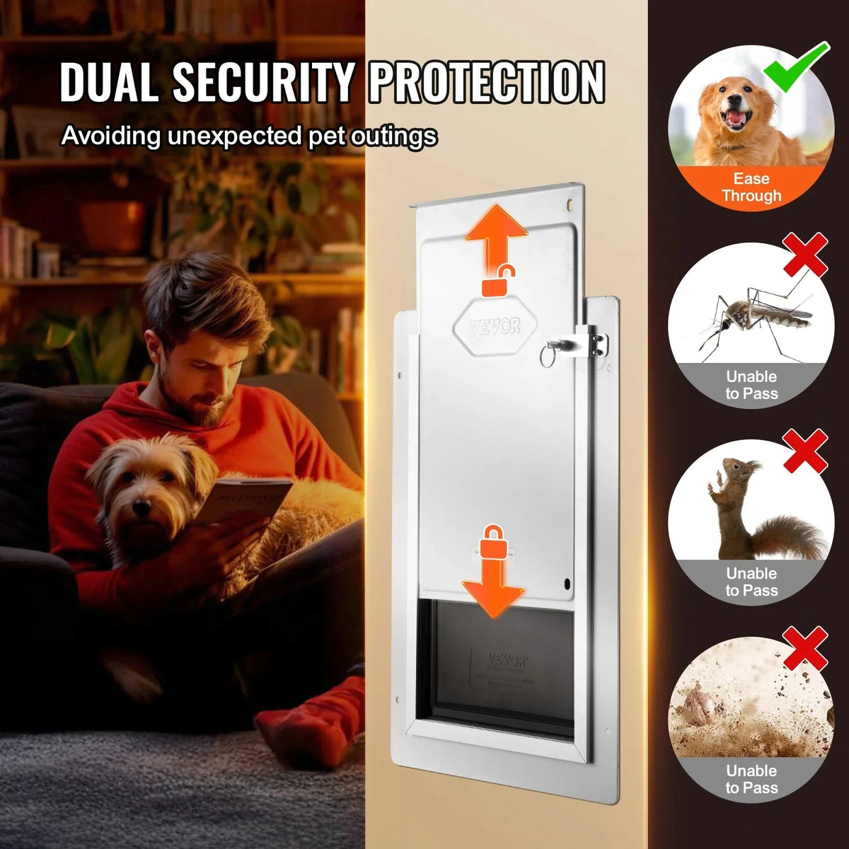 Pet Door Metal Frame with Lock and 3-Flap System The Pet & Home Store