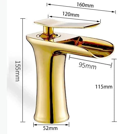 Black Basin Faucets Waterfall Bathroom Faucet Single handle Basin Mixer Tap Bath  Faucet Brass Sink Water Crane Silver 6009 The Pet & Home Store