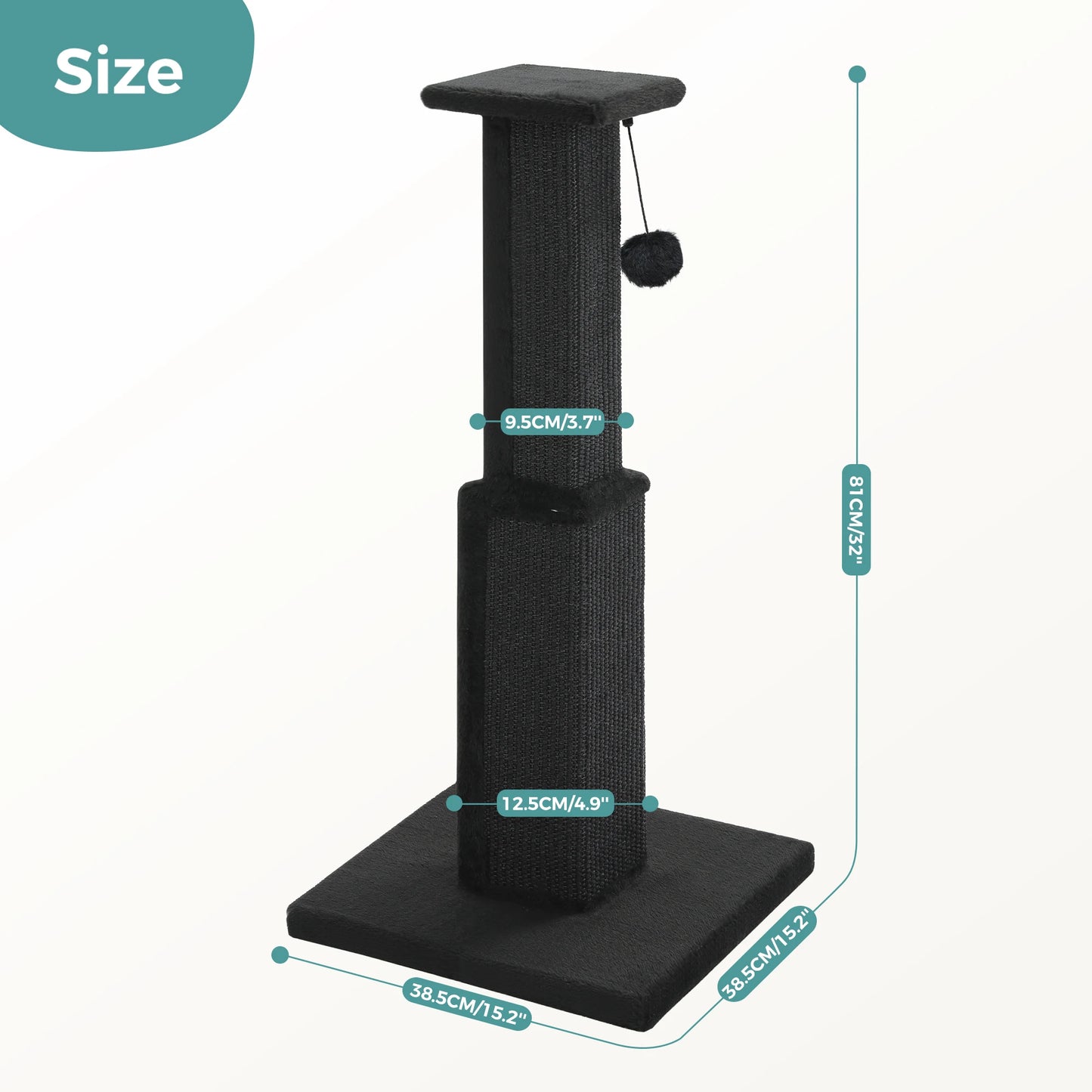 PAWZ Road Large Cat Scratching Post For Indoor Cats Ultimate Sisal Toy