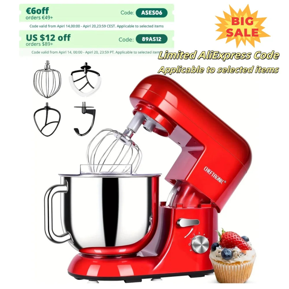Cheftronic Stand Mixer 650W Tilt-Head Electric With Frother
