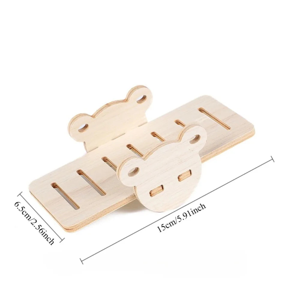 Hamster Wood Swing Toy Seesaw Bridge For Small Pets