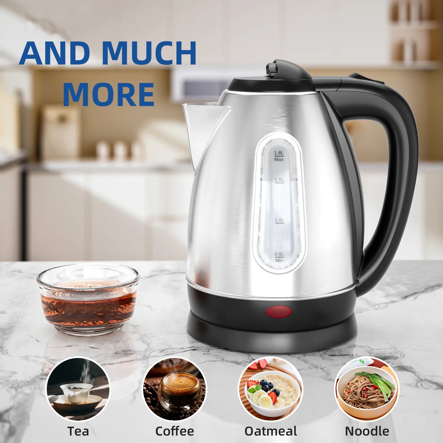 CACHOO Stainless Steel Electric Kettle With Auto Shut Off 1100W