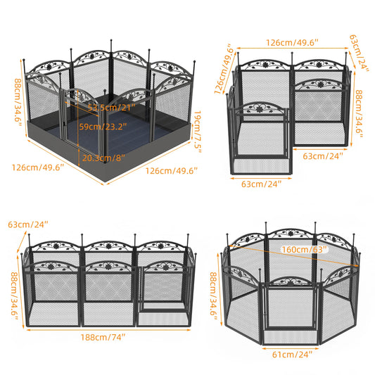 BINGOPAW 8 Panels Heavy Duty Dog Playpen With Waterproof Pad