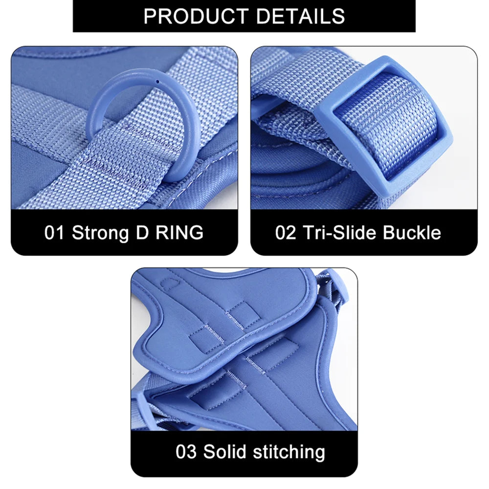 Dog Harness And Leash Set PVC Breathable Adjustable Chest Strap